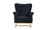 Mid Century Fabric Rocker Chair with Wood Legs and velvet for Livingroom Bedroom W136158988