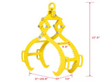 4 Claw Timber Log Lifting Logging Tongs Grabber Tong 28", Heavy Duty Solid Steel W46555816