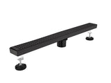 28 Inch Linear Shower Drain with Removable Square Patterned Grate, 304 Stainless Steel with Hair 17007770