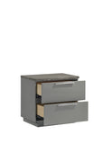 Elara Nightstand Two-Tone High-Gloss Marble & Lacquer Finish with Red Velvet-Lined Drawers and G150108692