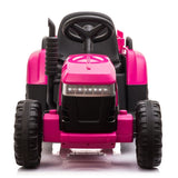 ZUN 12V Kids Ride On Tractor with Trailer, Battery Powered Electric Car w/ Music, USB, Music, LED W2181137658