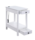 Byzad White Finish Accent Table W/USB B2726P287565