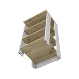 Cabinet 29.7H", Four Shelves, Vertical, Light Oak / White B097133248