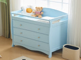 Blue painted finish, MDF, three drawers, 90.5*58*92cm, children's wooden bed with safety belt and 12686043