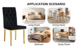 4 piece dining chairs.The gold metal legs complement the black velvet, showcasing a perfect blend of W1151131989
