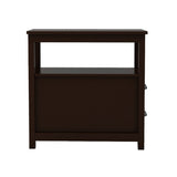 End Table Narrow Nightstand With Two Drawers And Open Shelf-Brown W28206526