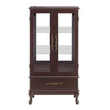 ZUN Curio Cabinet Lighted Glass Cabinet Glass Wine Cabinet Curio Display Cabinet with Adjustable Glass W2275P199813