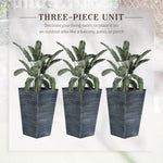 ZUN 3 PCS Indoor Planters with Drainage Hole Gray 36403940