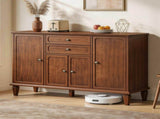 Sideboard Buffet Cabinet with 4 Doors & 2 Drawers, Vintage Wooden Credenza with Adjustable Shelves, W3720P568491