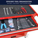 ZUN 4 Drawers Tool Cabinet with Tool Sets-RED 97376560