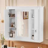 Bathroom Wall Cabinet with Mirror, Wall Mounted Medicine Cabinet with 4 Shelves, Mirrored Door Over N710P252503K