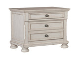 Transitional Wire-Brushed White Finish 1pc Nightstand with Hidden Drawer Bun Feet Classic Bedroom B01147617