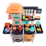 ZUN Large Pretend Play Kitchen Set Kids Cooking Playset with Realistic Lights, Vivid Sounds, Play Phone, W2181142136