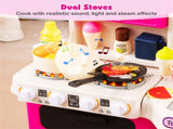Pink Kids Corner Play Kitchen with Realistic Sounds, Lights & Steam, 95PCS Accessories Pretend 50729014