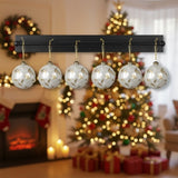 6PCS Set 3.9" Christmas Glass Ball Ornaments Hanging Decorations for Holiday Tree Party Baubles FBA 71096669