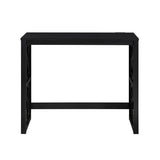 Desks and Stool Set 3pc Black Finish Rolling Desk with Casters, 2 Charging ports Home Office B011P287465