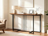 44in Modern Console Sofa Table, Waterproof Scratch-Resistant Top, Sturdy Metal Frame with Anti-Slip 70212505