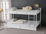 Twin Over Twin Convertible Bunk Bed with 2 Storage Drawers, Metal Bunk Bed Can 65723139