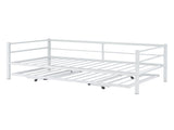 White Twin Size Metal Sofa Bed - Convertible Daybed with Pull-Out Trundle , Multi-Functional for 56157285