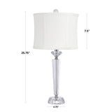 Diamond Torch 25.75" Contemporary Crystal Table Lamp in Clear K9 Crystal with Off-White Linen Shade B202P224008