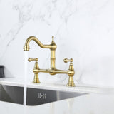 Double Handle Widespread Kitchen Faucet with Traditional Handles W928P164195