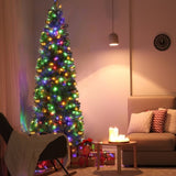 7.5ft Pencil Shape Automatic Tree Structure PVC Material 1090 Round Heads 350 Lights Warm Color With 58420987