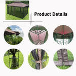 ZUN 13x10 Outdoor Patio Gazebo Canopy Tent With Ventilated Double Roof And Mosquito Net 16087130