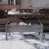 ZUN MDF Lift-Top Coffee Table with Storage For Living Room,Dark Grey Oak W848134663