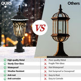 1-pack Vintage Black Outdoor Post Lantern - Waterproof Aluminum Lamp Post Light with Bubble Glass, W1340P239409