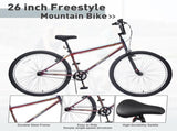 26 Inch Freestyle Bike for Teens, Steel Frame Single-Speed Bicycle with 2 Pegs , Front Caliper Brake 96573104