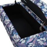 Luxury Storage Ottoman with Floral Patterned Fabric, Soft-Close Hinges, Multi-Functional Footrest & N767P257582L