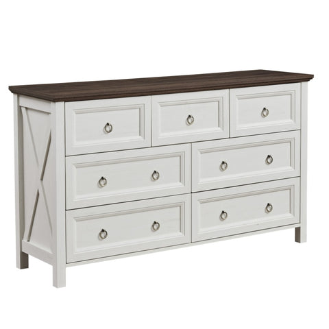 ZUN Farmhouse 7 Drawers Dresser Bedroom, Wood Rustic Dresser Tv Stand, Storage Dressers Organizer W2393P195498