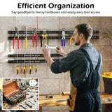 Black Magnetic Tool Organizer Strips - Carbon Steel Construction, Ideal for Clutter-Free 63375487