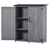 ZUN Outdoor 5.3ft Hx4.6ft L Wood Storage Shed Tool Organizer,Garden Shed, Storage Cabinet with 87505199