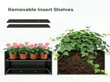 2-Piece Metal Planter Box with Trellis - 23.6in Depth Raised Garden Bed for Outdoor Indoor Use, W1586P455900