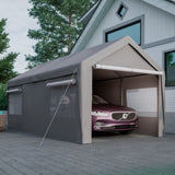 Carport Canopy 10x20 FT Heavy Duty Boat Car Canopy Garage with Removable Sidewalls and Roll-up 94799335