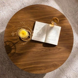 Round Wood 30.51 inch Coffee table for Living Room Table Walnut Suitable for Bedroom, Living Room, W3081P315307