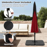 10 Feet Patio Cantilever Umbrella - Wine 39676557