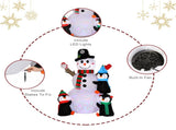 6ft With 3 Penguins, 4 Light Strings, 1 Colorful Rotating Light, Inflatable, Garden Snowman 65285313