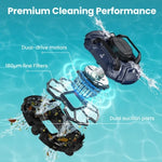 ZUN Cordless Robotic Pool Cleaner Pool Vacuum Self-Parking Dual-Motors LED Indicator 51865721