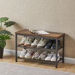 ZUN Coat Shoe Rack Bench Set,Entryway Shoe Rack Bench with Coat Hooks,Hall Tree Coat Rack 84468895