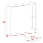 ZUN Minsk Medicine Cabinet, Mirror, Two External Shelves, Single Door Cabinet, Three Interior Shelves B128P148749