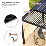 8640 Louver Pergola 10x13FT Aluminum Frame & Steel Louvers W2089P187617