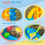 ZUN 2 in 1 cover sandbox with outdoor umbrella and multiple toys 03453644