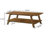 Metz Mid-Century Modern Wood Shelf Coffee Table, Walnut Finish T2574P184956