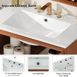 30" Modern Bathroom Vanity with Ceramic Sink, Vintage Minimalist Bathroom Vanity Cabinet, 45 Degrees N817P245325N
