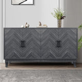 Stronger Vintage Style Buffet Cabinet, Lacquered Accent Storage 4 Door Wooden Cabinets,Thickened W144583481
