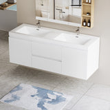 60" Floating Bathroom Vanity with Sink, Modern Wall-Mounted Bathroom Storage Vanity Cabinet with W1573P152689