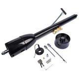 ZUN 30" Tilt Manual Floor Shift Steering Column with Key & 9 Bolt Adapter Black NEW 07767798