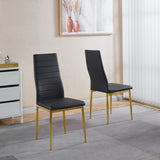 chair set of 4,GOLDEN COLOR LEG,BLACK SEAT W234P302679